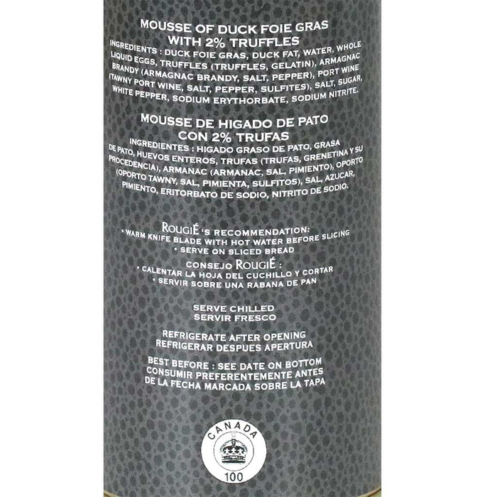 Rougie – Mousse de Foie Gras de Canard aux Truffes 2 % (320g / 11,3oz)